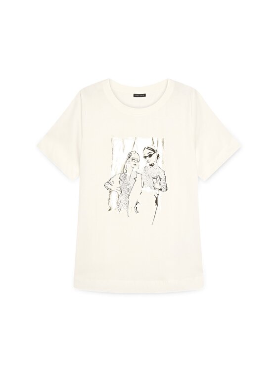 Fiorella Rubino Fiorella Rubino T-Shirt G02DL008839N011 Biały Regular Fit