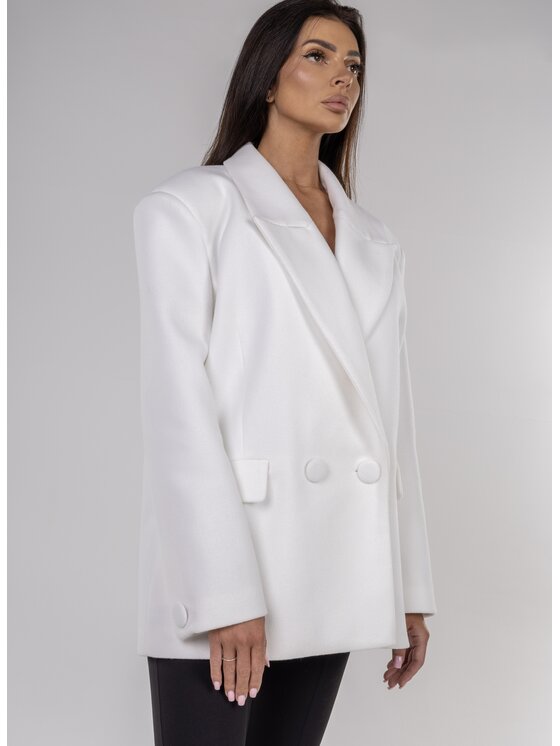 Love Saints Love Saints Marynarka L26WF-3Z-K02 Biały Oversize