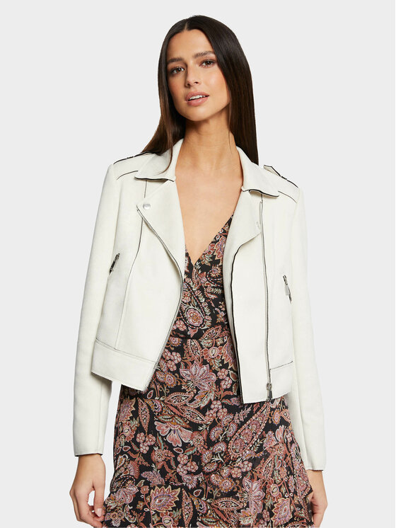 Morgan Morgan Jacke aus Kunstleder 231-GRAMINA Écru Regular Fit