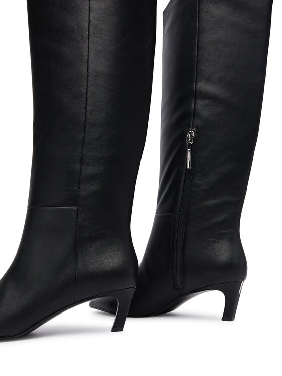 Calvin Klein Calvin Klein Ботильйони Ess Kitten Heel Long Boots HW0HW02690 Чорний