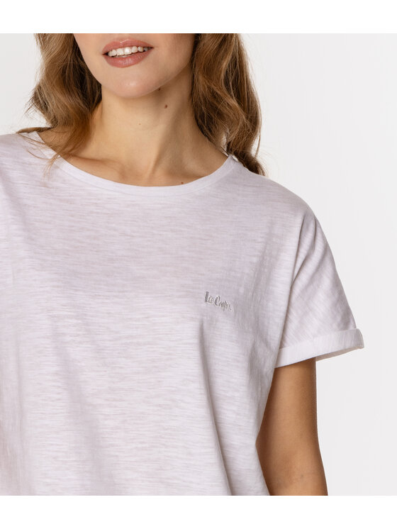 Lee Cooper Lee Cooper T-Shirt LYDIA 8317 Biały Regular Fit