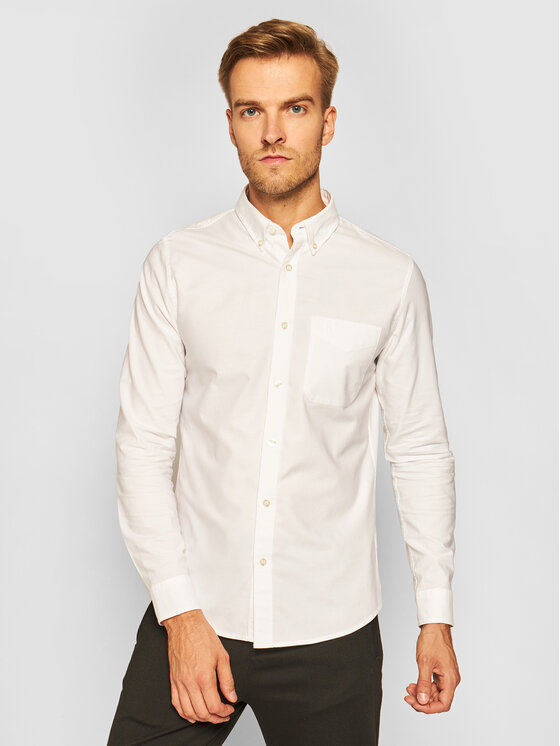 Calvin Klein Jeans Koszula Oxford J30J316697 Biały Slim Fit