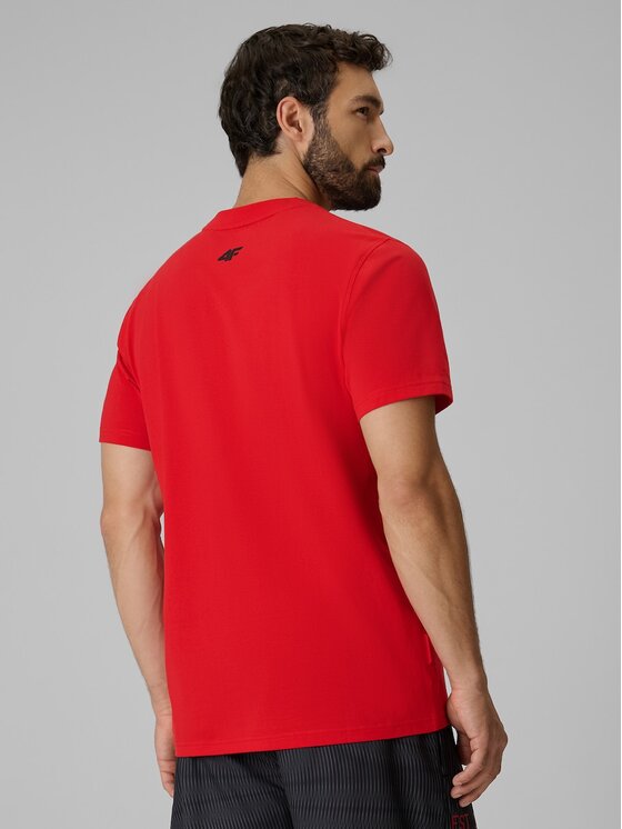 4F 4F T-Shirt 4FRSS26TTSHM4039-62S Czerwony Regular Fit