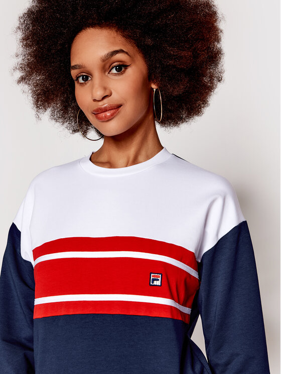 Fila Bluza Boston FAW0120 Granatowy Loose Fit