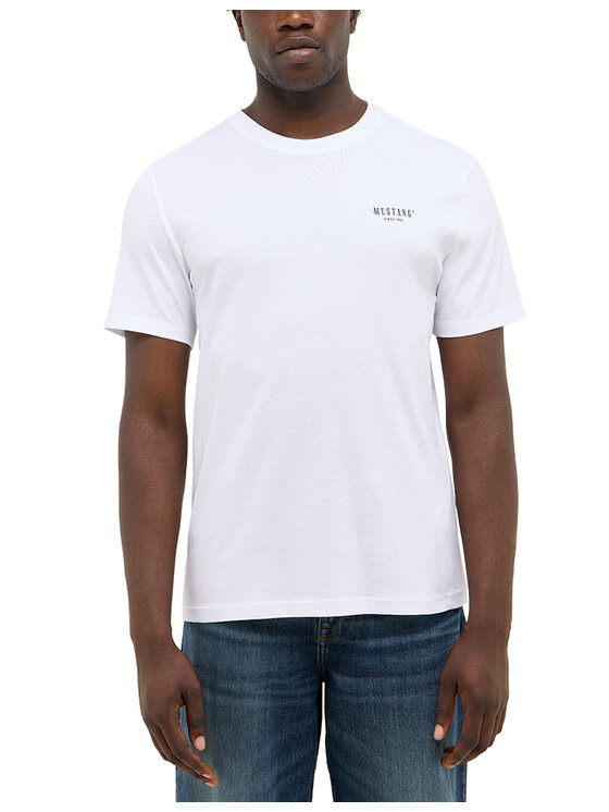 Mustang Mustang T-Shirt Style Austin Biały Regular Fit