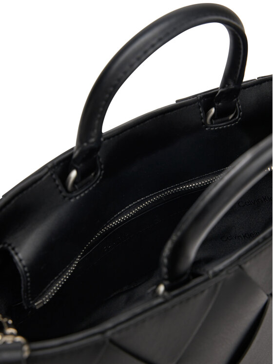 Calvin Klein Calvin Klein Geantă Ck Woven Medium Tote K60K613176 Negru