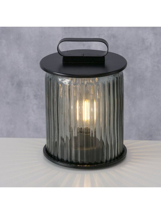MIAhome MIAhome Lampion szklany 18x13 cm VITRUM I Czarny