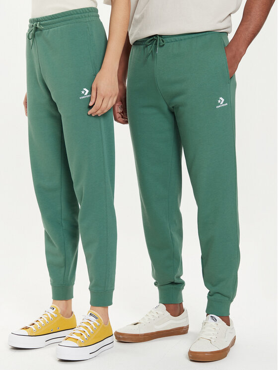 Converse Pantaloni da tuta U Chev Emb Fleece Pant Ft 10023873 A25 Verde Regular Fit Modivo