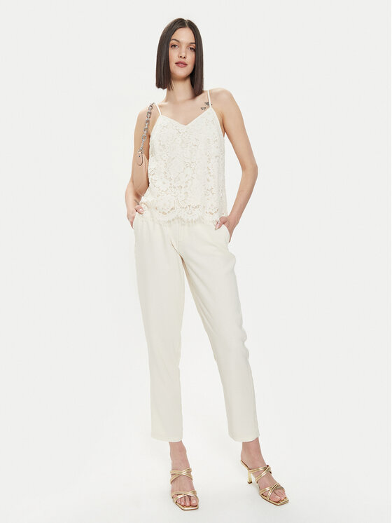 YAS YAS Τοπ Perla 26032812 Εκρού Regular Fit