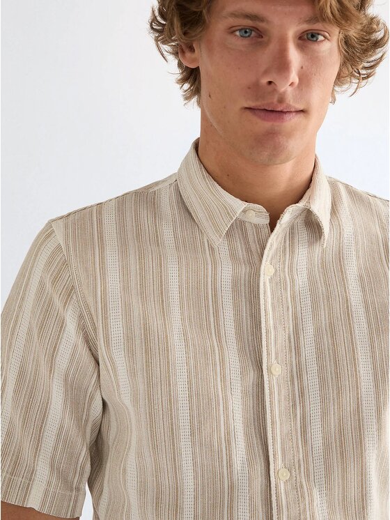 Wrangler Wrangler Koszula SS SHIRT Beżowy Regular Fit