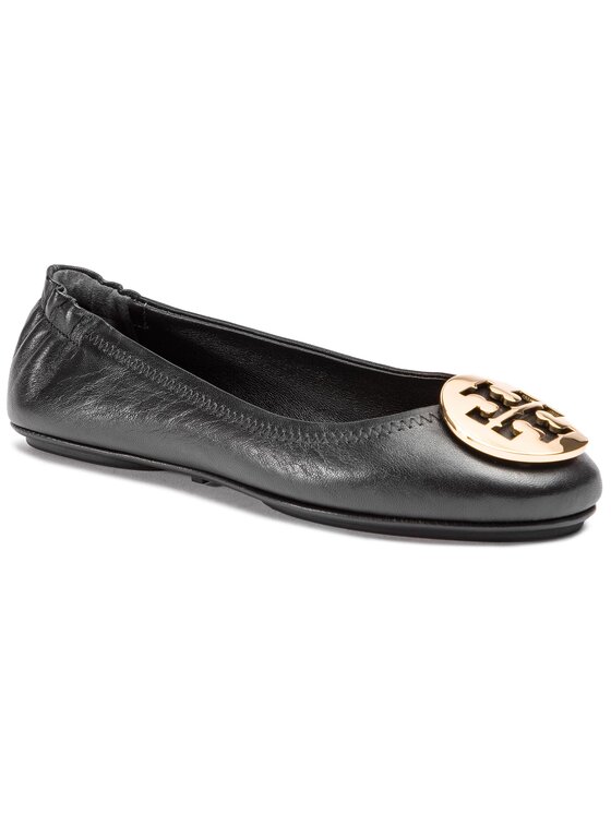 Tory Burch Tory Burch Μπαλαρίνες Minnie Travel Ballet With Metal Logo 50393 Μαύρο