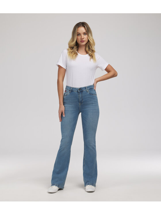 Lee Cooper Lee Cooper Jeansy JEANS D BECCA 2418 LIGHT USED Niebieski Bootcut Fit