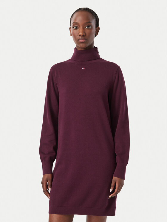 Tommy Jeans Pletena obleka Ess DW0DW23460 Vijolična Regular Fit