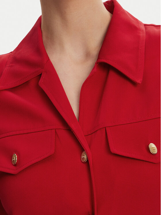 Tommy Hilfiger Tommy Hilfiger Rochie tip cămașă WW0WW45819 Roșu Regular Fit