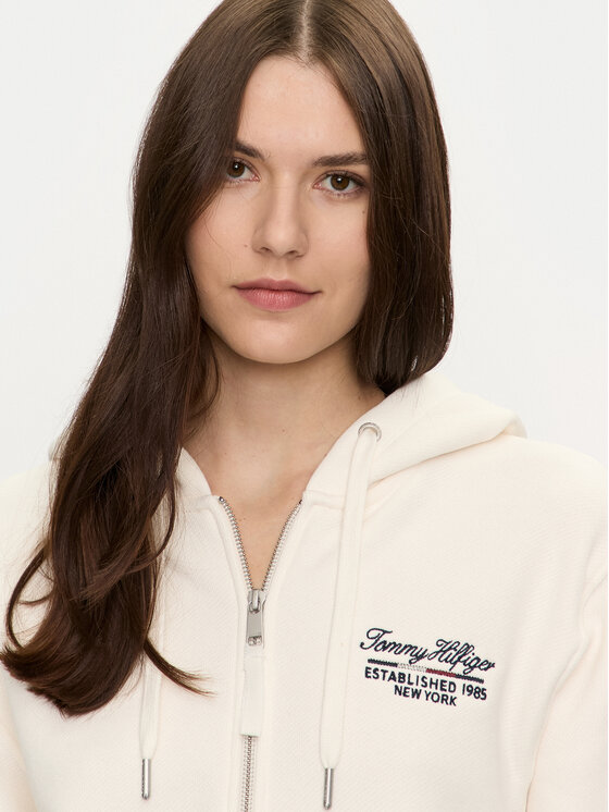 Tommy Hilfiger Tommy Hilfiger Felpa WW0WW43572 Écru Regular Fit