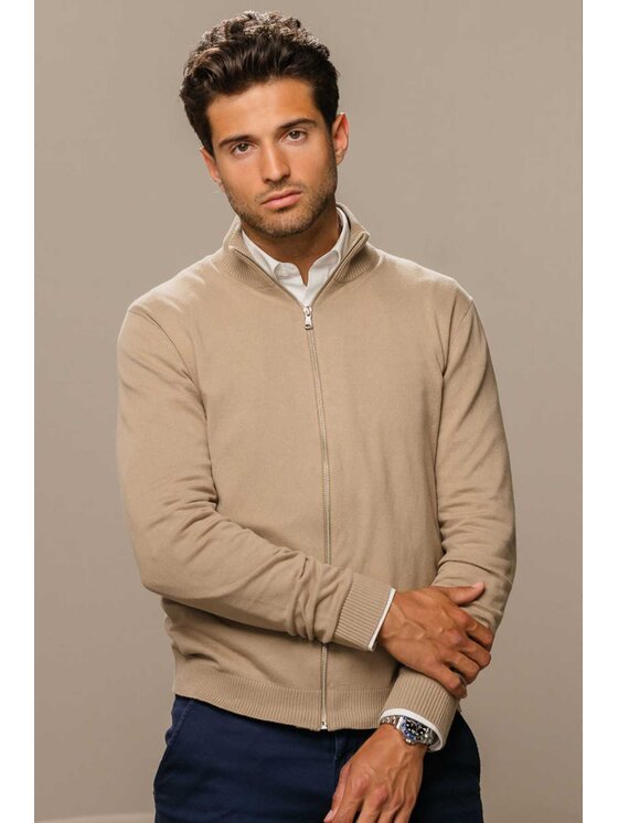TeeShoppen TeeShoppen Sweter 'Basic Collection' Beżowy Regular Fit