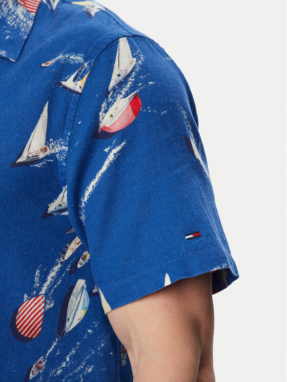 Tommy Jeans Tommy Jeans Риза Aop Co Slub DM0DM23144 Син Regular Fit