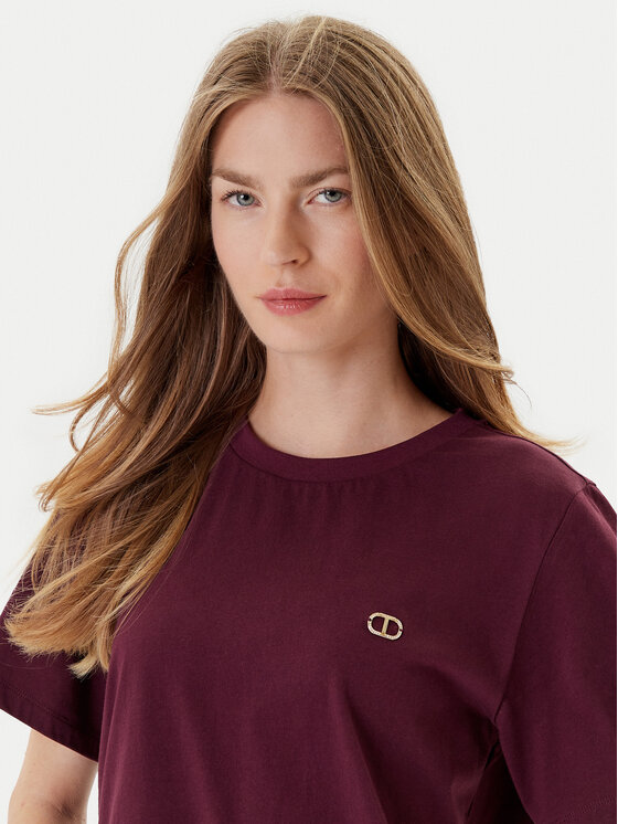 TWINSET TWINSET Tricou 252TP2057 Vișiniu Loose Fit