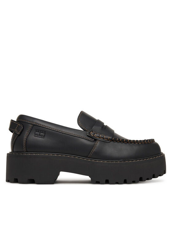 Tommy Jeans Tommy Jeans Loaferek Archive '01 Loafer Leather EN0EN03005 Fekete