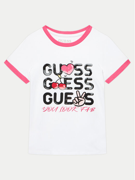 Guess T-krekls J4YI08 K6YW4 Balts Regular Fit