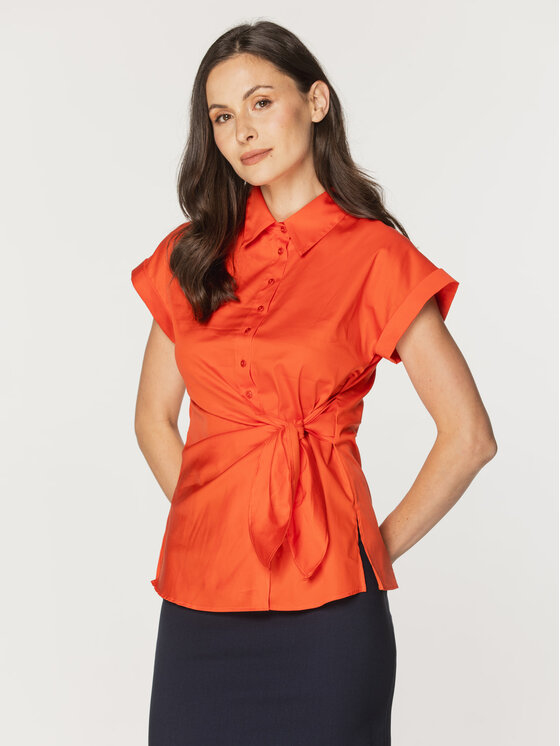 Willsoor Willsoor Koszula 61362 Pomarańczowy Regular Fit