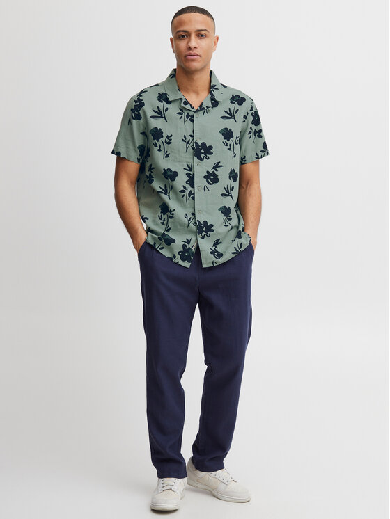 Solid Solid Риза 21107687 Зелен Regular Fit