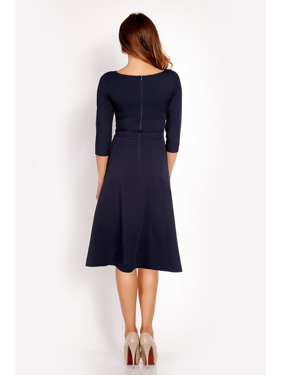 Awama Awama Koktejlové šaty L014 Tmavomodrá Basic Fit