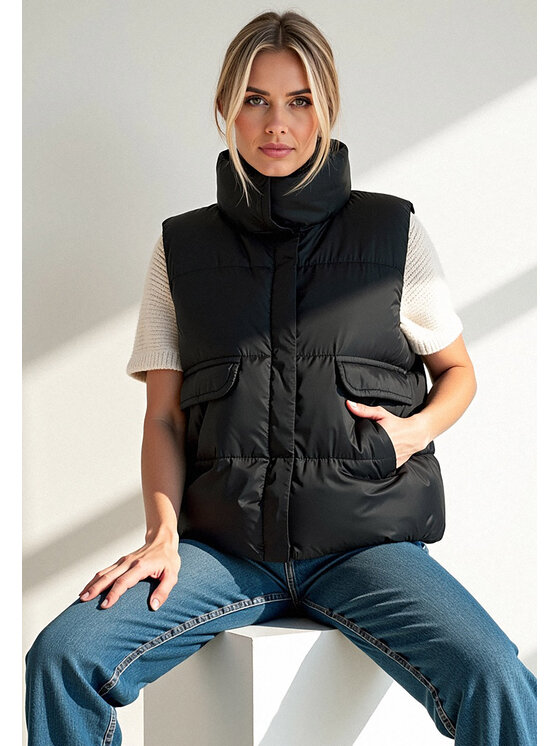 FIGL FIGL Kamizelka M1115 Czarny Regular Fit