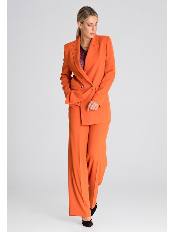 FIGL FIGL Dámské kalhoty M949 Oranžová Regular Fit