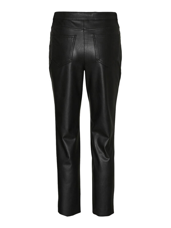 Vero Moda Vero Moda Dirbtinės odos kelnės Brenda 10268460 Juoda Straight Fit