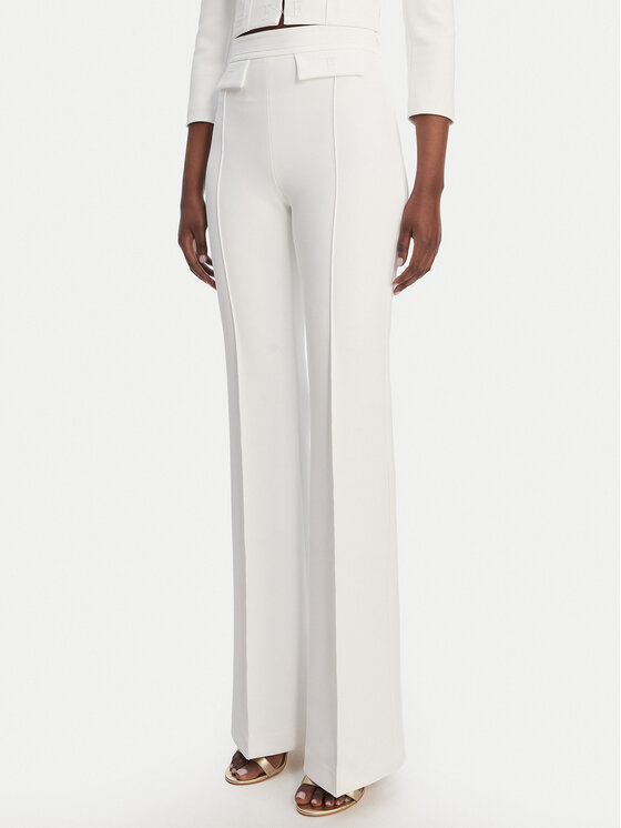 Elisabetta Franchi Elisabetta Franchi Medžiaginės kelnės PA-171-61E2-V320 Balta Regular Fit