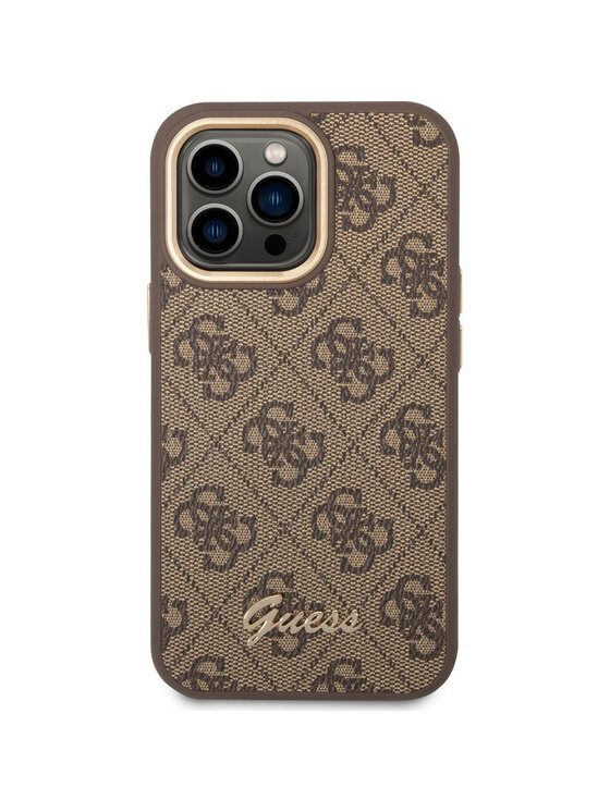 Guess Guess Etui na telefon 4G Vintage Gold Logo Brązowy