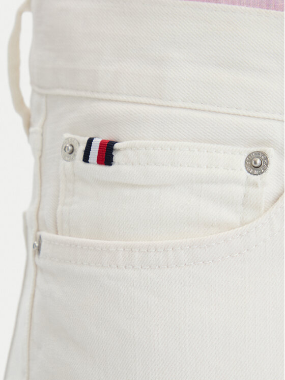 Tommy Hilfiger Tommy Hilfiger Jeans hlače MW0MW42895 Bela Slim Fit