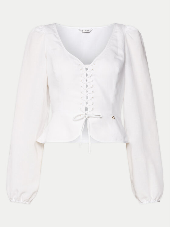 Guess Guess Μπλουζάκι Federica W4GH88 WG7B0 Λευκό Regular Fit