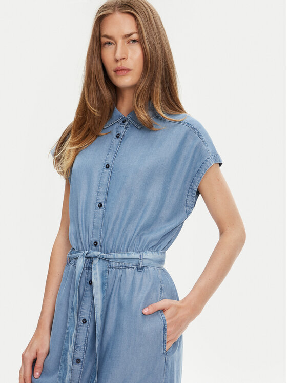 United Colors Of Benetton United Colors Of Benetton Rochie tip cămașă 4KHNDV0BI Albastru Regular Fit