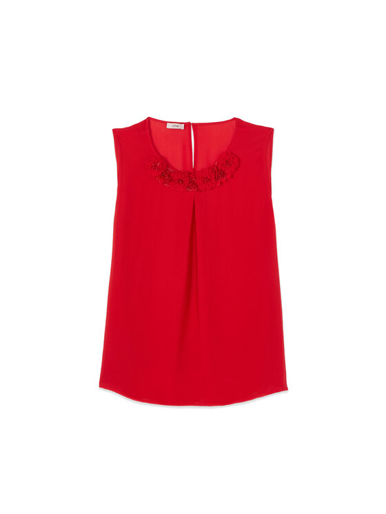 Oltre Oltre Blusa 2504R003074N016 Rosso Regular Fit