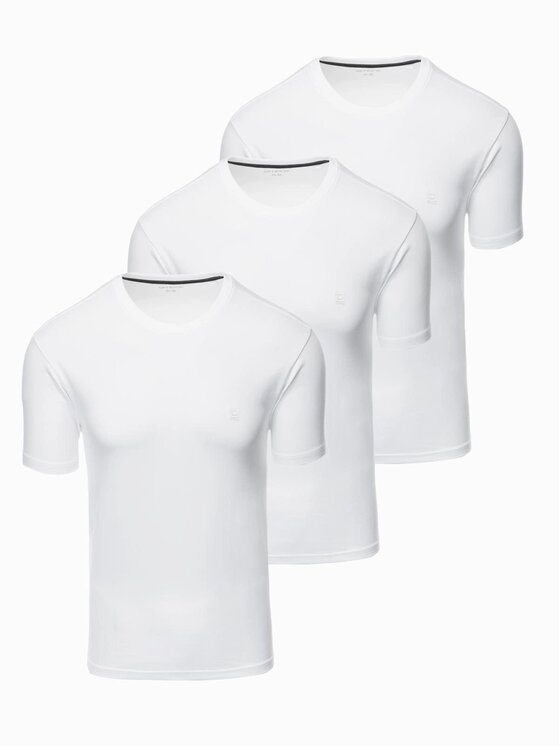 Ombre Ombre Komplet t-shirtów Z102 Biały Slim Fit