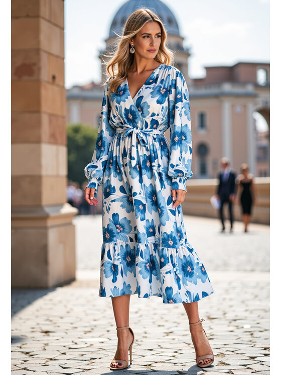 FIGL FIGL Vestito estivo M1140 Blu Flared Fit