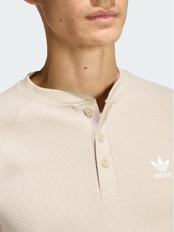 adidas adidas Longsleeve Trefoil Essentials Tee Beżowy Loose Fit