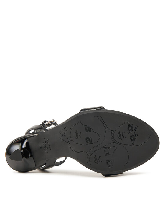 AGL AGL Sandale Trilly Ribbon D669033PHANTAR0000 Negru