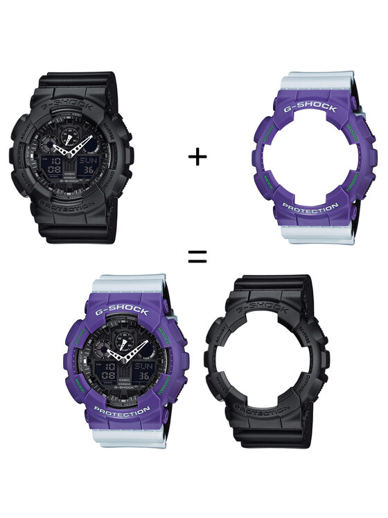 Casio Casio Zegarek SET GA-100-1A1ER + BEZEL 10498250 + PASEK 10527469 Czarny