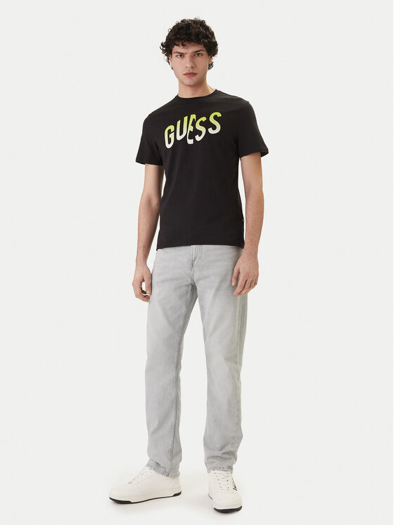 Guess Guess T-krekls F6GI02 J1314 Melns Slim Fit