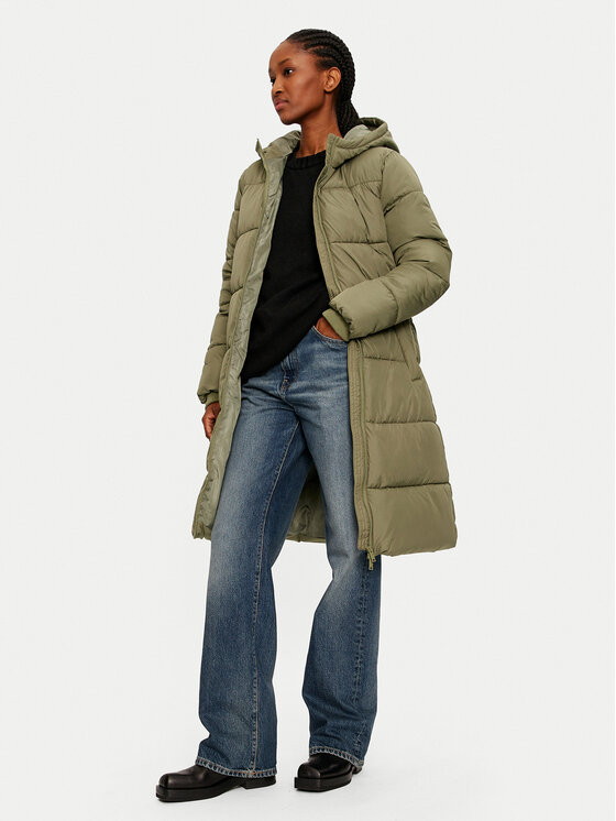 Pieces Pieces Geacă de iarnă 17115627 Verde Regular Fit