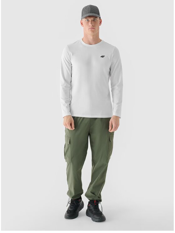 4F 4F S dlhými rukávmi 4FWMM00TLONM375-10S Biela Regular Fit