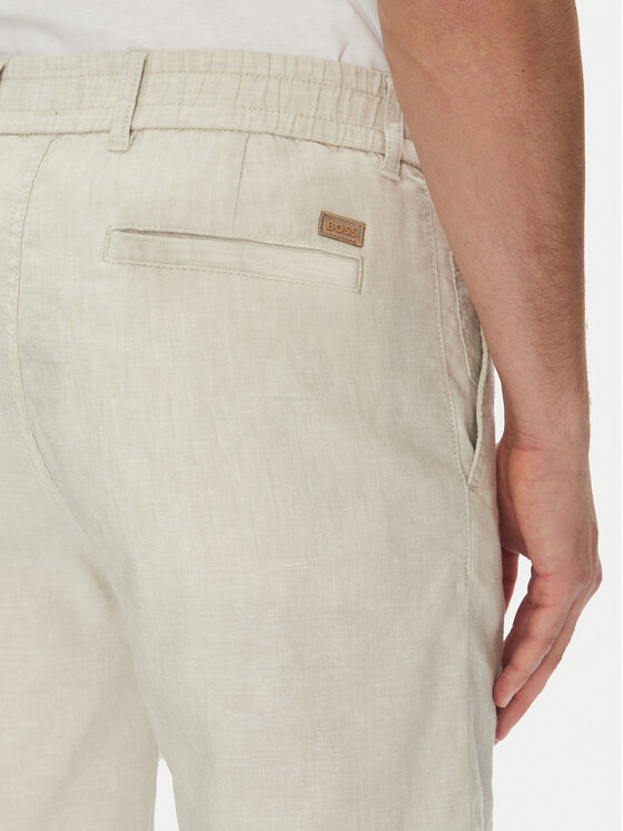 BOSS BOSS Bavlnené šortky 50536863 Béžová Tapered Fit