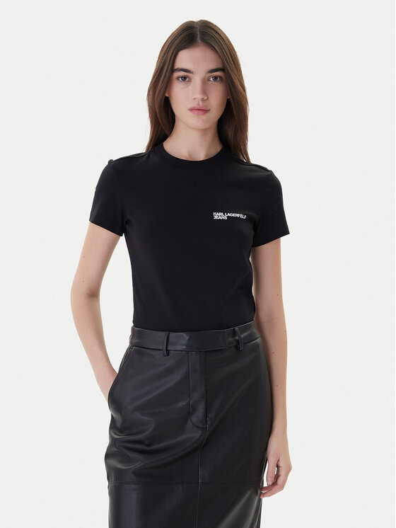 Karl Lagerfeld Jeans Karl Lagerfeld Jeans T-Shirt A1W17004 Černá Slim Fit