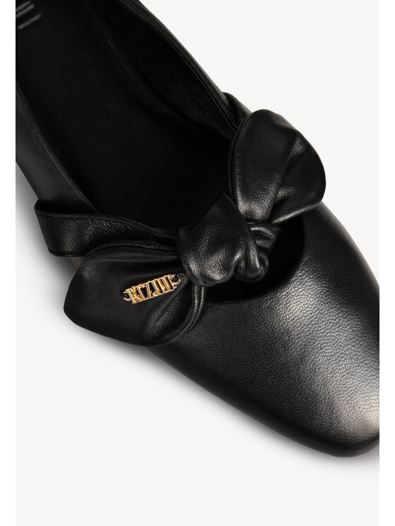 BIZUU BIZUU Baleríny BLACK LEATHER BALLET FLATS AZZO Černá