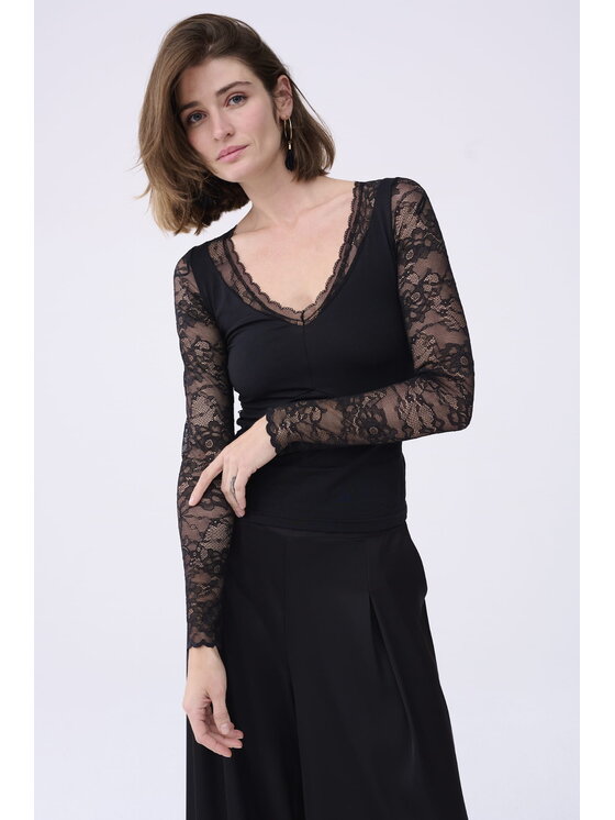 blue shadow blue shadow Bluzka Telmi BS Czarny Standard Fit