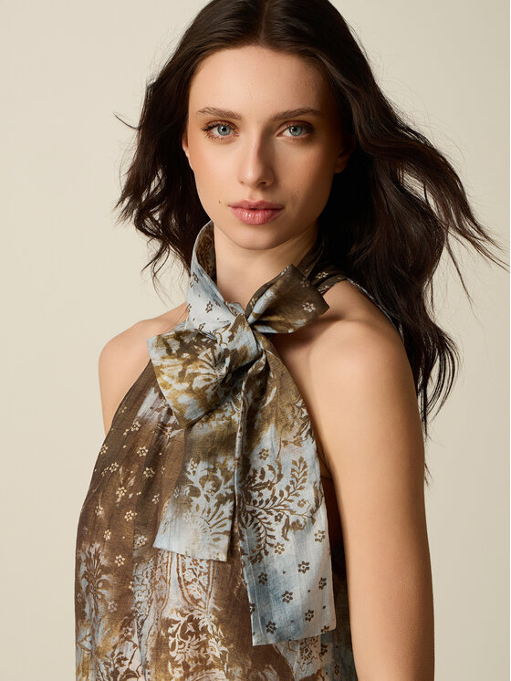 Oltre Oltre Bluzka 2073J000849N0S5 Brązowy Regular Fit