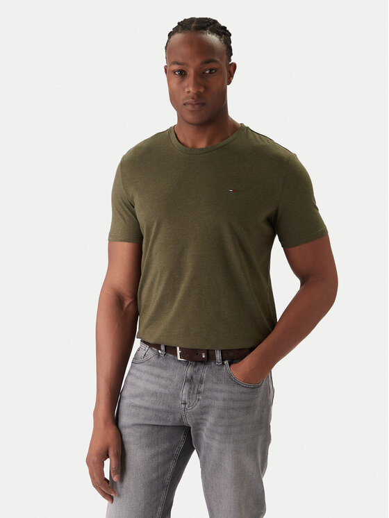 Tommy Jeans Tommy Jeans T-Shirt Jaspe DM0DM20363 Zielony Slim Fit